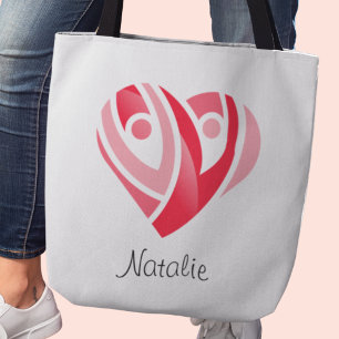 Personlig Valentine Heart Tote Bag Tygkasse