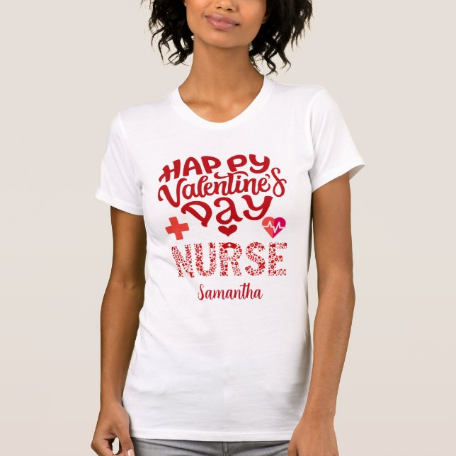 Personlig Valentine Nurse-uppskattning T Shirt (Framsida)