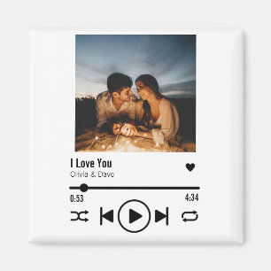 Personlig Valentine Photo Sång Playlist Magnet