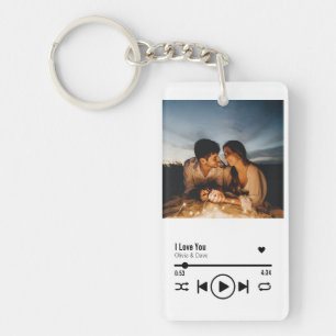 Personlig Valentine Photo Sång Playlist Nyckelring