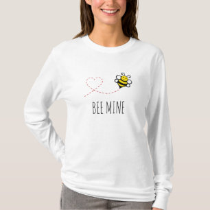 Personlig Valentine Quote - Bee Mine Tecknad T- T Shirt