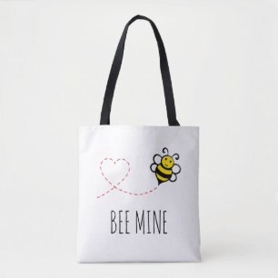 Personlig Valentine Quote - Bee Mine Tecknad Tygkasse