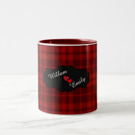 Personlig Valentine Red Heart Två-Tonad Mugg