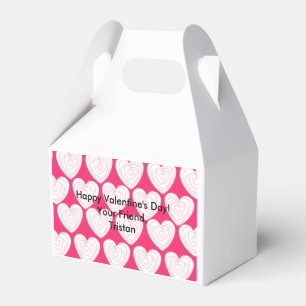 Personlig Valentine Rosa Heart Trebox Presentaskar