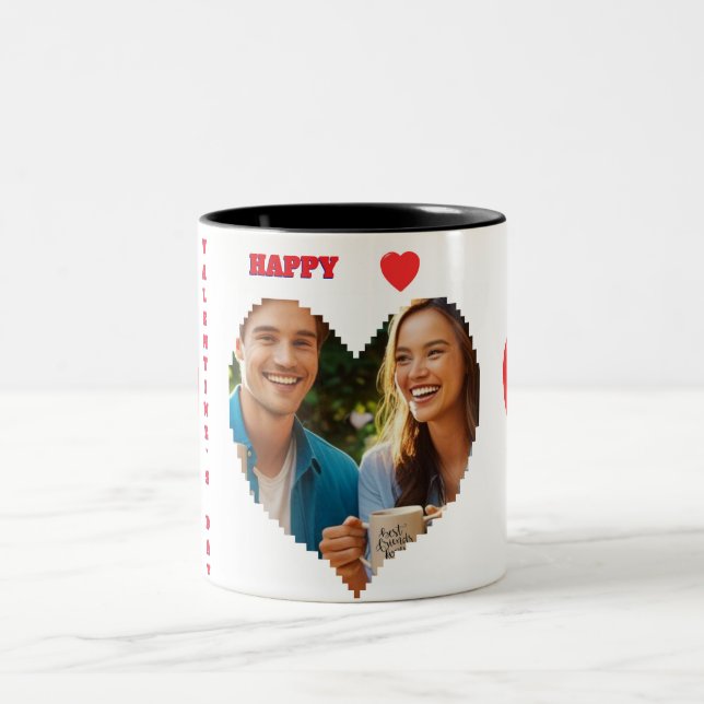 personlig valentine `sday fotogåva  Två-Tonad mugg (Center)