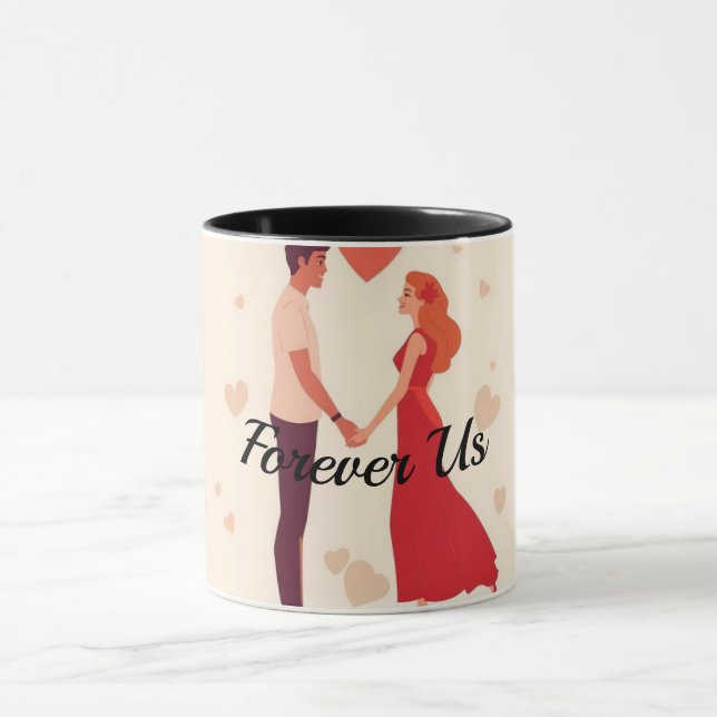 Personlig valentinemugg för par | För evigt oss Mugg (Center)
