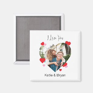 Personlig Valentines day fotoutgåva till henne Magnet