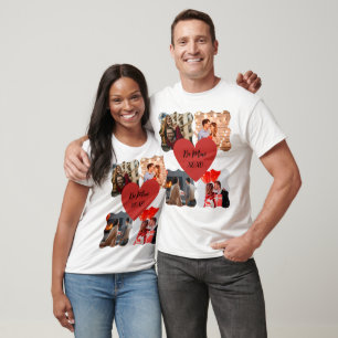 Personlig Valentines day hjärta 4 kollage foto T Shirt