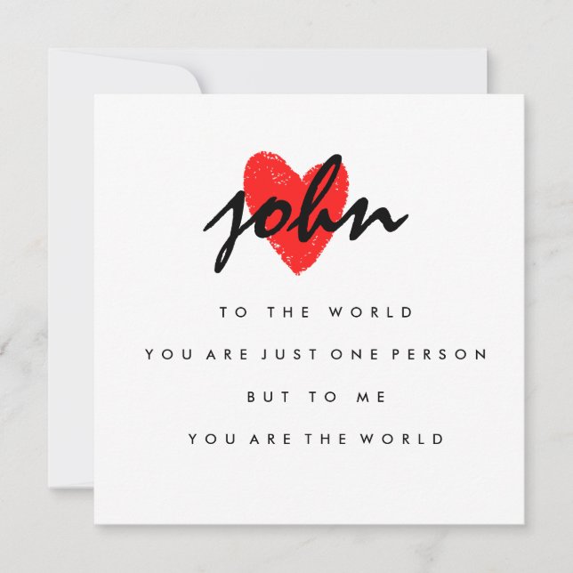 Personlig Valentines day-kort för honom (Framsida)