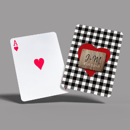 Personlig Valentines day par initialer hjärta Casinokort