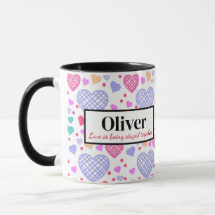 Personlig Valentines Kärlek håller ihop Mugg