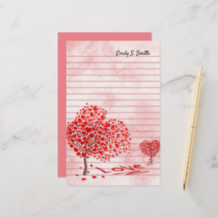 Personlig Valentines Kärlek Hearts Stationery Brevpapper