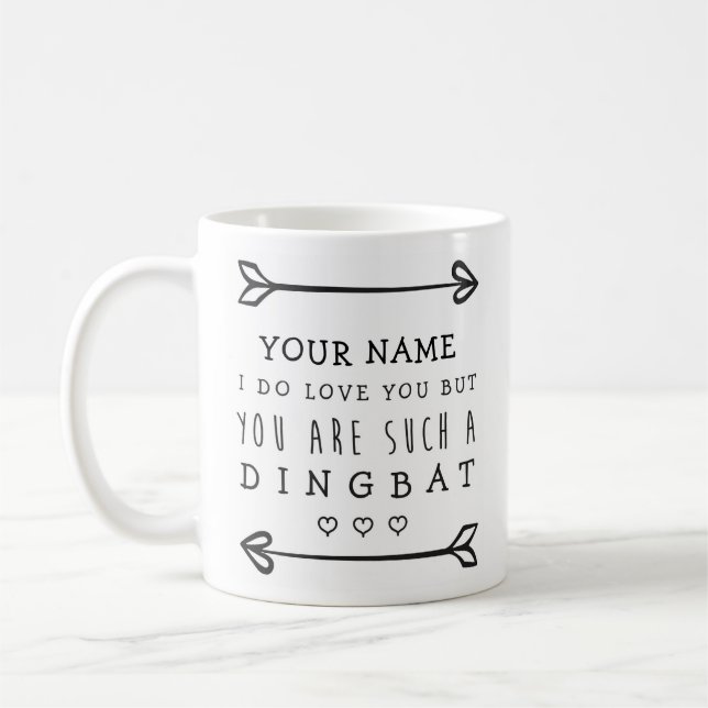Personlig Valentiness Funny Mug - Dingbat Kaffemugg (Vänster)
