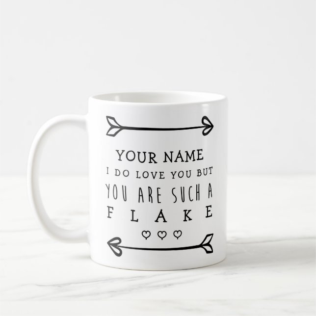 Personlig Valentiness Funny Mug - Flake Kaffemugg (Vänster)