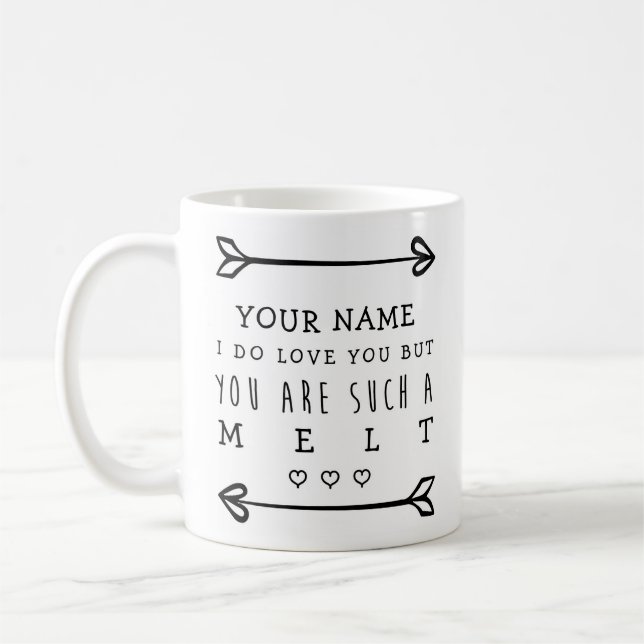 Personlig Valentiness Funny Mug - Melt Kaffemugg (Vänster)