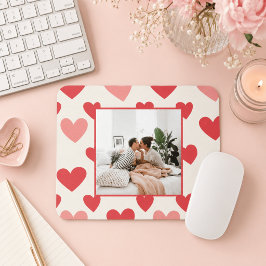Personlig valentinmusmatta med foto och hjärta musmatta