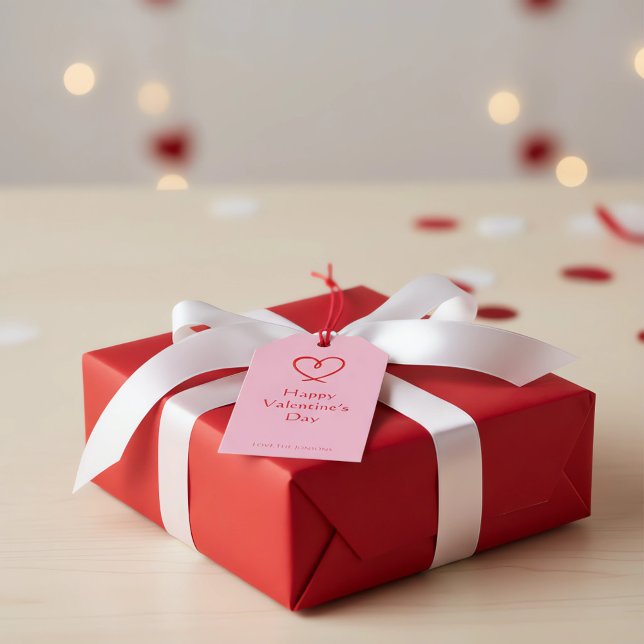 Personlig valentinpresentkort med hjärta D Presentetikett (Skapare uppladdad)