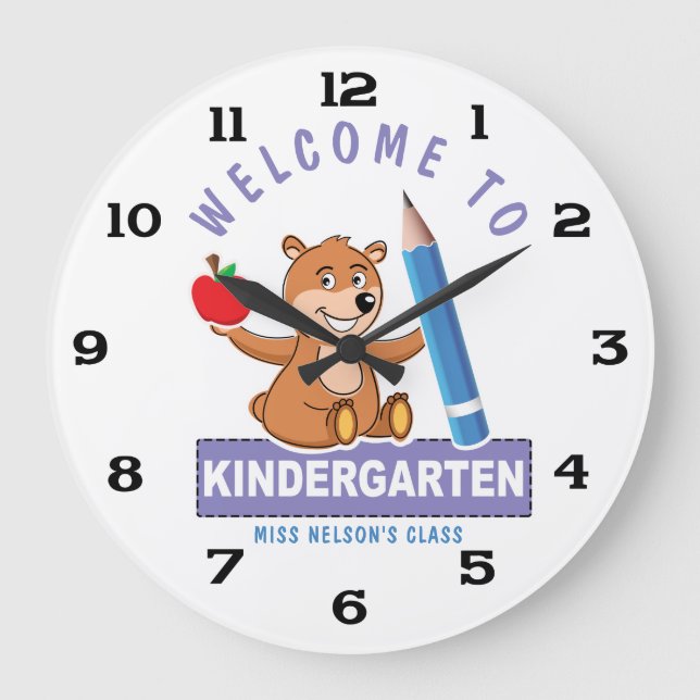 Personlig Välkommen till Kindergarten Stor Klocka (Framsida)
