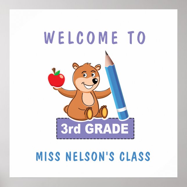 Personlig Välkommen till tredje Klass Poster (Framsidan)