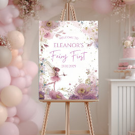 Personlig välkomstskylt för Floral Fairy Första Fö Poster
