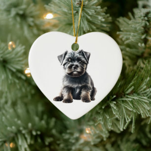 Personlig valp Affenpinscher Hund Julgransprydnad Keramik