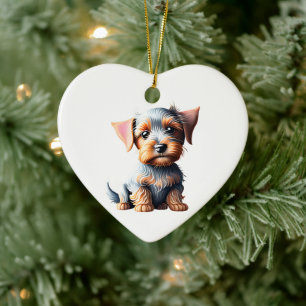 Personlig valp av Australian Terrier rasen Julgransprydnad Keramik
