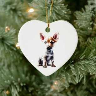 Personlig valp av Canaan Dog rasen Julgransprydnad Keramik