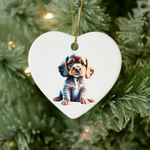 Personlig valp av Cocker Spaniel rasen Julgransprydnad Keramik