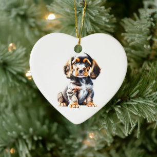 Personlig valp av engelsk Cocker Spaniel Julgransprydnad Keramik