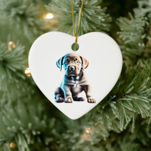 Personlig valp av Labrador Retriever rasen Julgransprydnad Keramik