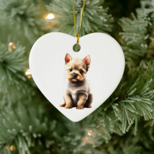 Personlig valp av Norwich Terrier rasen Julgransprydnad Keramik
