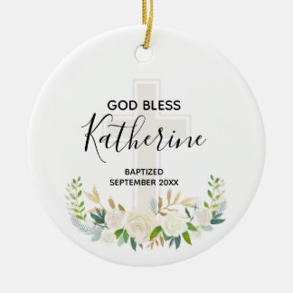 Personlig Välsigna dig Girl Christening Ornament