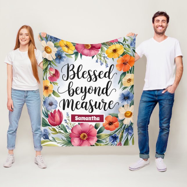 Personlig välsignad utöver mått kristen fleecefilt (På plats)