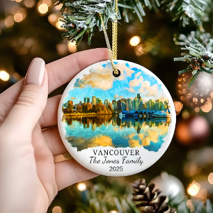 Personlig Vancouver Ornament, Kanada Gift Julgransprydnad Keramik
