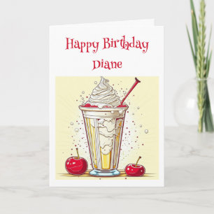 Personlig Vanilla Milkshake Birthday för hennes sk Kort