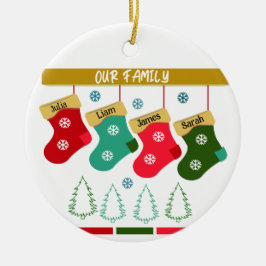 Personlig vår familjejordbruk julgransprydnad keramik