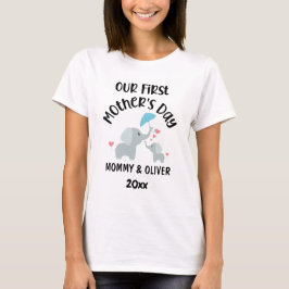 Personlig Vår första elefant i Mors dag 2025 T Shirt