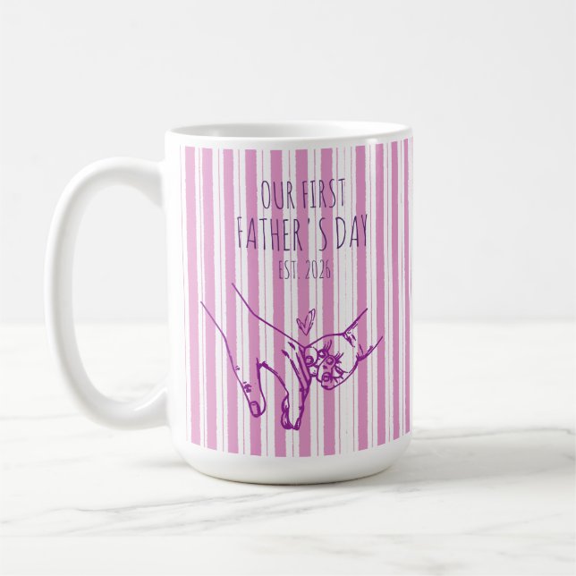 Personlig vår första fars dag-mugg kaffemugg (Vänster)