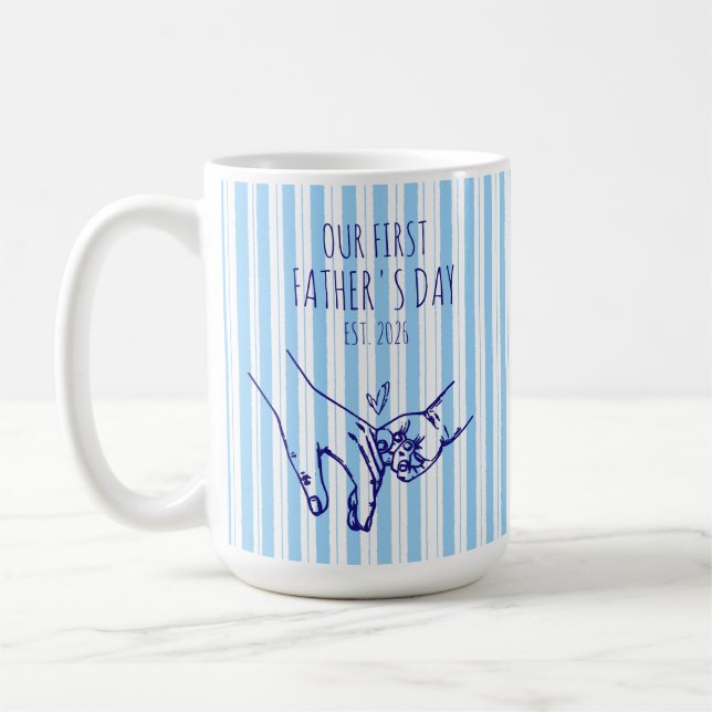 Personlig vår första fars dag-mugg kaffemugg (Vänster)