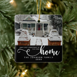 Personlig vår första jul i vårt nya hem julgransprydnad keramik