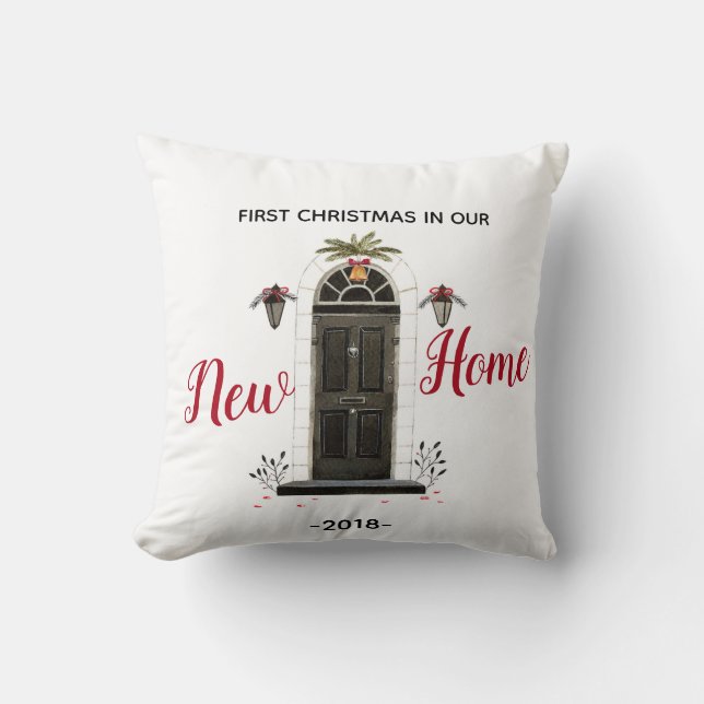 Personlig Vår nya jul i hemmet Dekorativ kudde (Framsida)