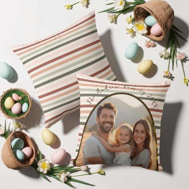 Personlig Vår Påsk med foto Kudde (Personalized Spring Easter with Photo Throw Pillow)