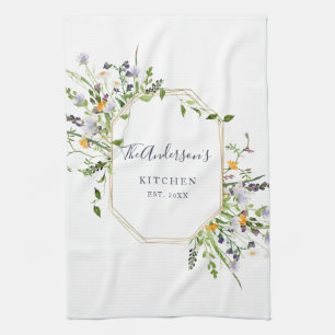 Personlig vår wildblommor Kitchen Towel Kökshandduk