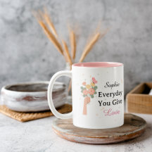 Personlig vardag Du ger kärlek Blommig Mamma Mugg
