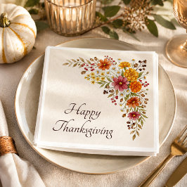 Personlig värdinna Thanksgiving blommor Pappersservett