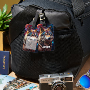 Personlig Varg Galaxy Bagagebricka