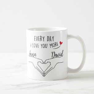 Personlig varje dag i Kärlek mer med Namn Kaffemugg