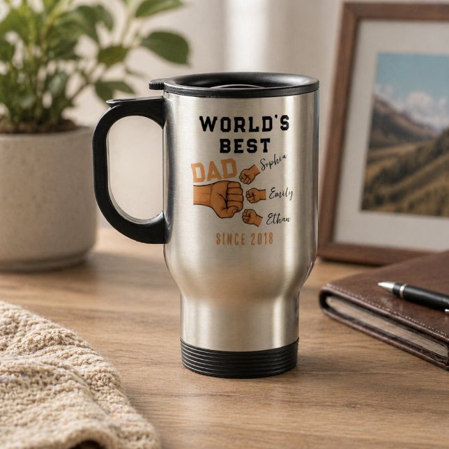 Personlig VÄRLDENS BÄSTA Pappa | Fars dag Resemugg (Personalized WORLD'S BEST Dad | Father’s Day Travel Mug)