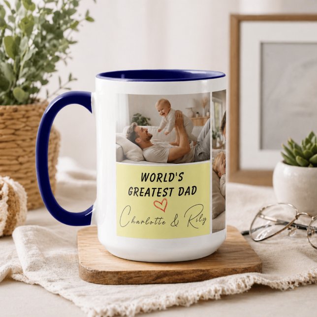 Personlig Världens Bästa Pappa Foto | Fars Mugg (Personalized World's Greatest Dad Photo | Father’s Mug)