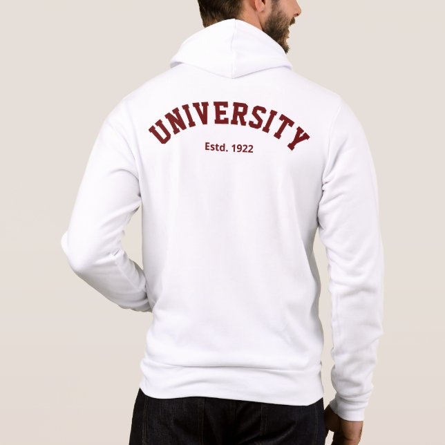 Personlig Varsity Hoodie T Shirt (Baksida)